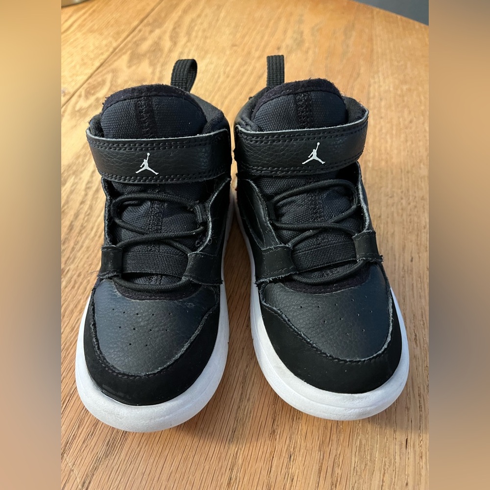 Jordan Kids' Black and White Mid-Top Sneakers